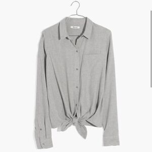 Madewell Flannel Tie-Front Shirt size XXS